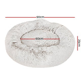 i.Pet Pet bed Dog Cat Calming Pet bed Large 90cm White Sleeping Comfy Cave Washable i.Pet