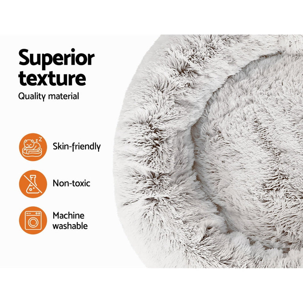 i.Pet Pet bed Dog Cat Calming Pet bed Large 90cm White Sleeping Comfy Cave Washable i.Pet