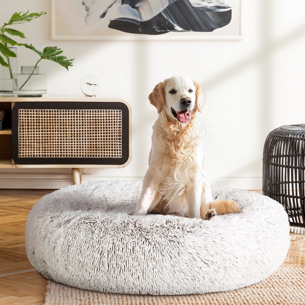 i.Pet Pet bed Dog Cat Calming Pet bed Large 90cm White Sleeping Comfy Cave Washable i.Pet