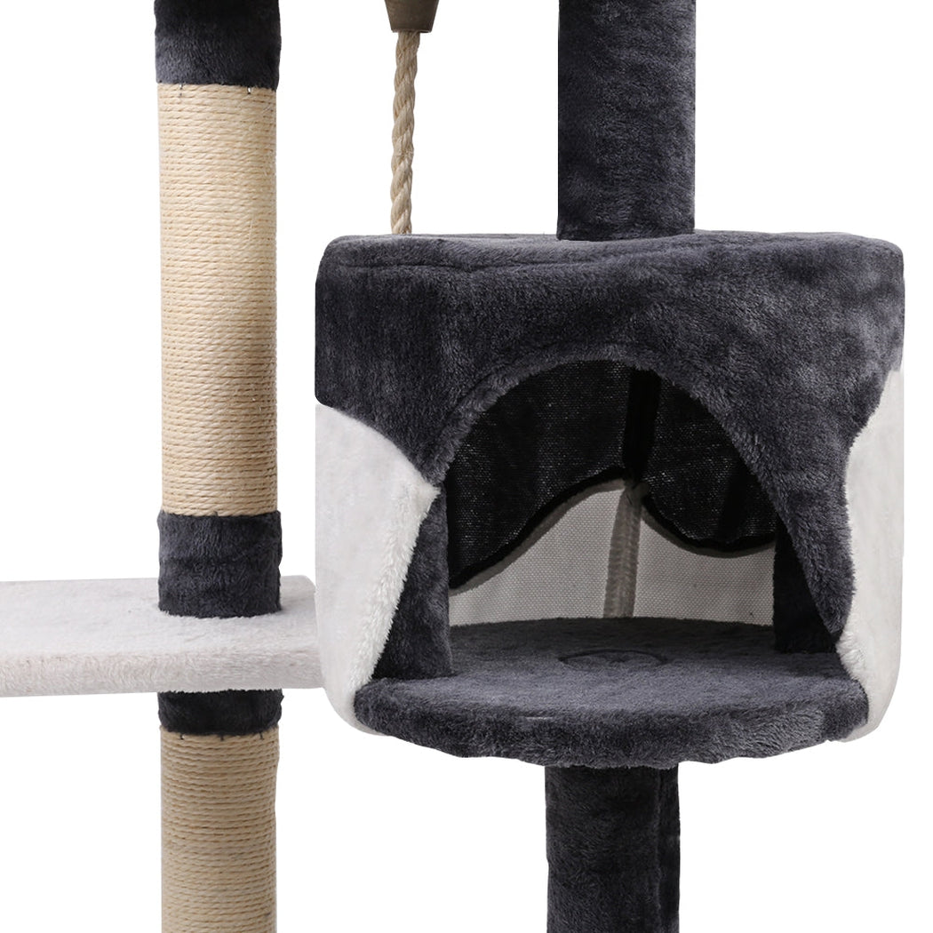 i.Pet Cat Tree 112cm Trees Scratching Post Scratcher Tower Condo House Furniture Wood i.Pet