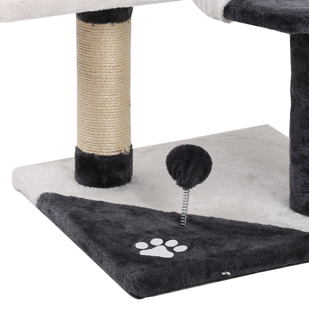 i.Pet Cat Tree 112cm Trees Scratching Post Scratcher Tower Condo House Furniture Wood i.Pet