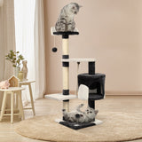 i.Pet Cat Tree 112cm Trees Scratching Post Scratcher Tower Condo House Furniture Wood i.Pet