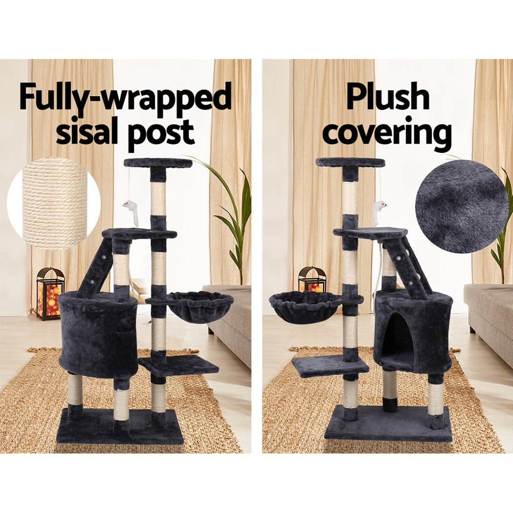 i.Pet Cat Tree 120cm Trees Scratching Post Scratcher Tower Condo House Furniture Wood Multi Level i.Pet