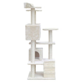 i.Pet Cat Tree 134cm Trees Scratching Post Scratcher Tower Condo House Furniture Wood Beige i.Pet
