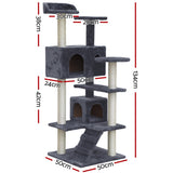 i.Pet Cat Tree 134cm Trees Scratching Post Scratcher Tower Condo House Furniture Wood Grey i.Pet