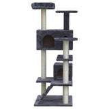 i.Pet Cat Tree 134cm Trees Scratching Post Scratcher Tower Condo House Furniture Wood Grey i.Pet