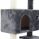 i.Pet Cat Tree 134cm Trees Scratching Post Scratcher Tower Condo House Furniture Wood Grey i.Pet