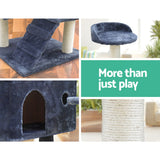i.Pet Cat Tree 134cm Trees Scratching Post Scratcher Tower Condo House Furniture Wood Grey i.Pet