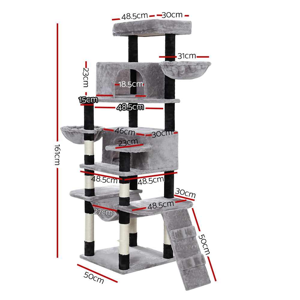 i.Pet Cat Tree Tower Scratching Post Scratcher Wood Condo House Play Bed 161cm i.Pet