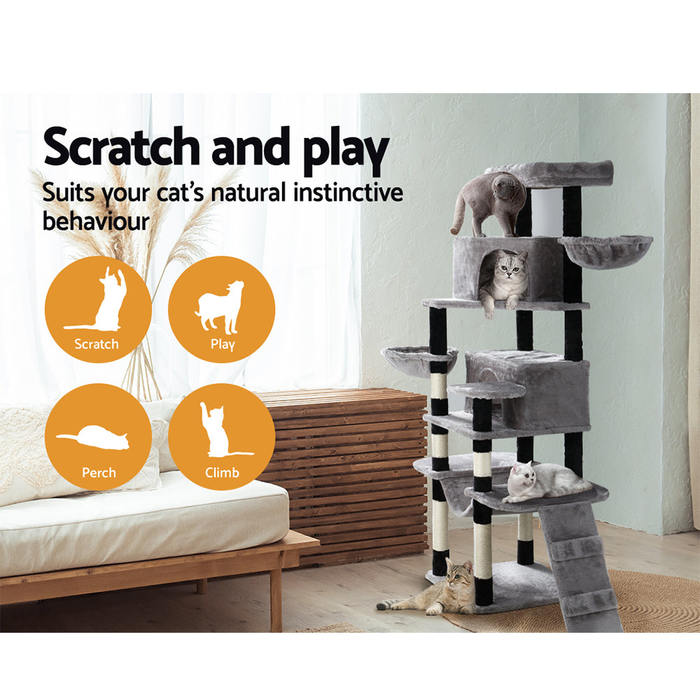 i.Pet Cat Tree Tower Scratching Post Scratcher Wood Condo House Play Bed 161cm i.Pet