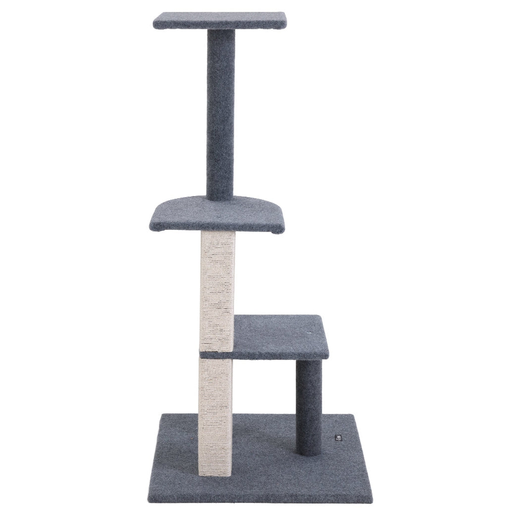 i.Pet Cat Tree 124cm Trees Scratching Post Scratcher Tower Condo House Furniture Wood Steps i.Pet