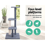 i.Pet Cat Tree 124cm Trees Scratching Post Scratcher Tower Condo House Furniture Wood Steps i.Pet