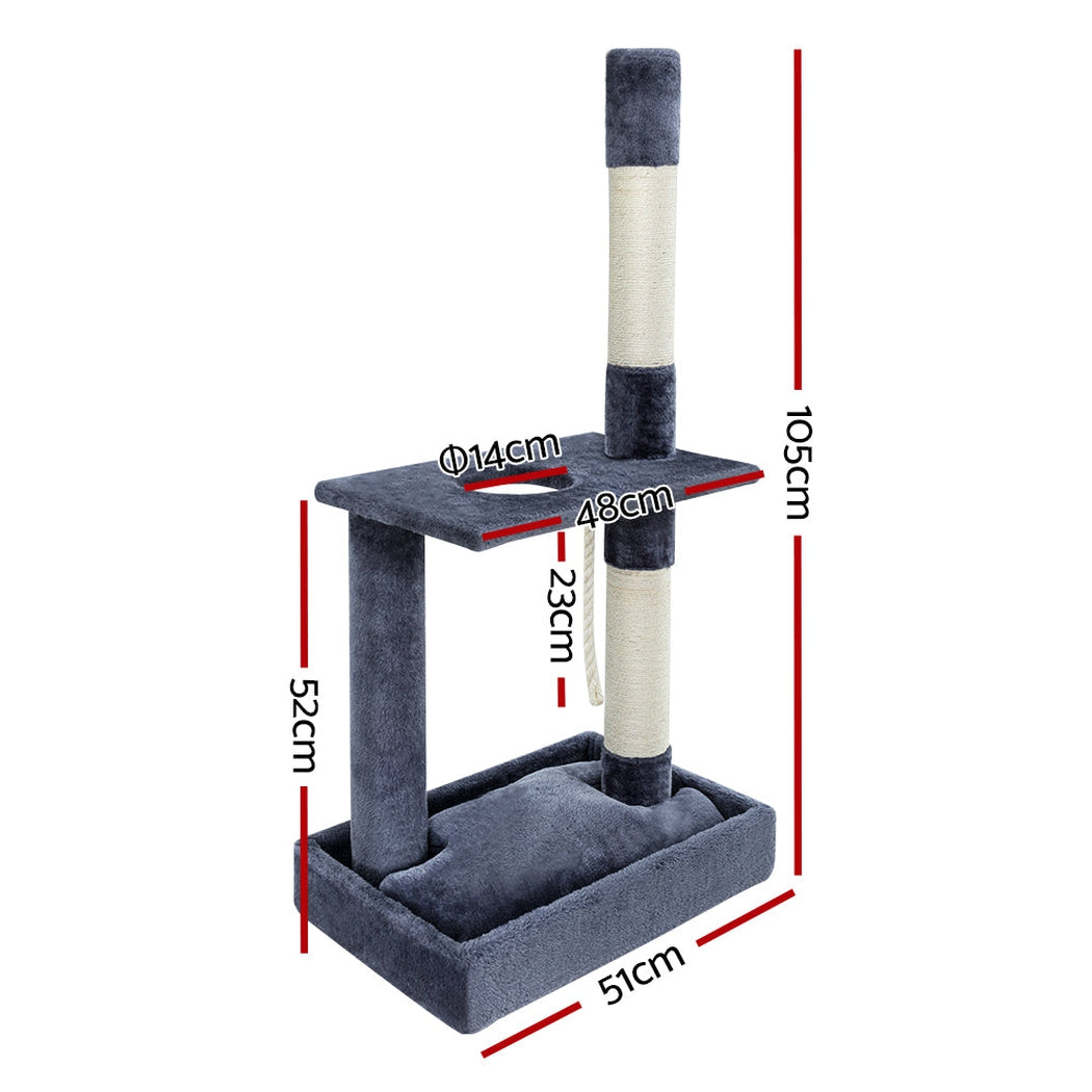 i.Pet Cat Tree Scratching Post Scratcher Tower Condo House Grey 102cm i.Pet