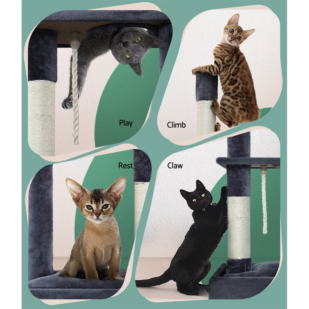 i.Pet Cat Tree Scratching Post Scratcher Tower Condo House Grey 102cm i.Pet
