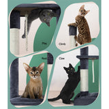 i.Pet Cat Tree Scratching Post Scratcher Tower Condo House Grey 102cm i.Pet