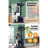 i.Pet Cat Tree Scratching Post Scratcher Tower Condo House Grey 94cm i.Pet