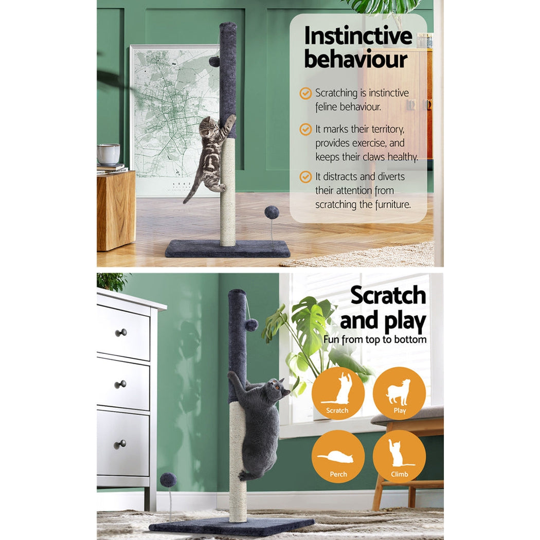 i.Pet Cat Tree Scratching Post Scratcher Tower Condo House Hanging toys Grey 105cm i.Pet