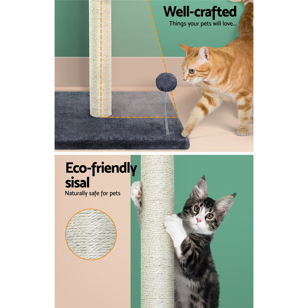 i.Pet Cat Tree Scratching Post Scratcher Tower Condo House Hanging toys Grey 105cm i.Pet