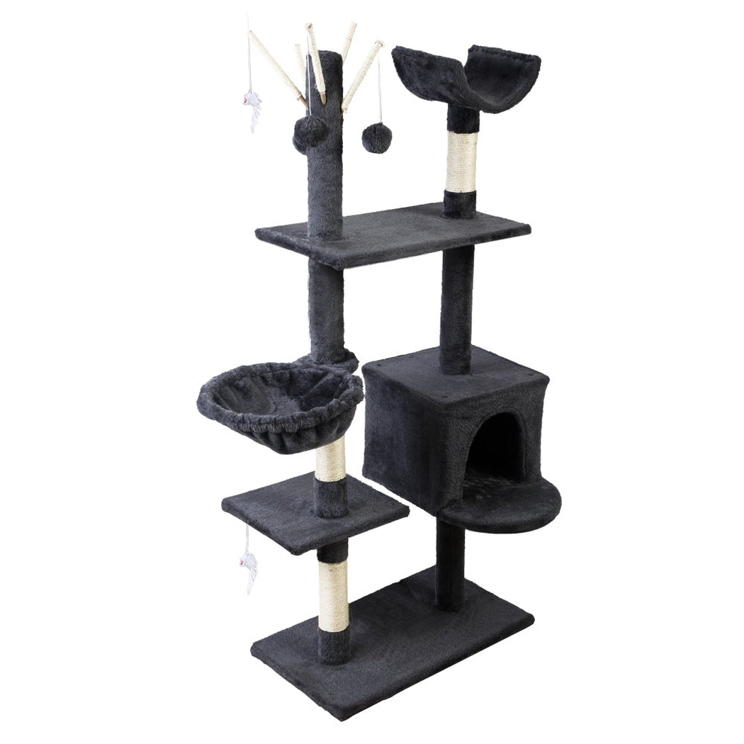 i.Pet Cat Tree 140cm Trees Scratching Post Scratcher Tower Condo House Furniture Wood i.Pet