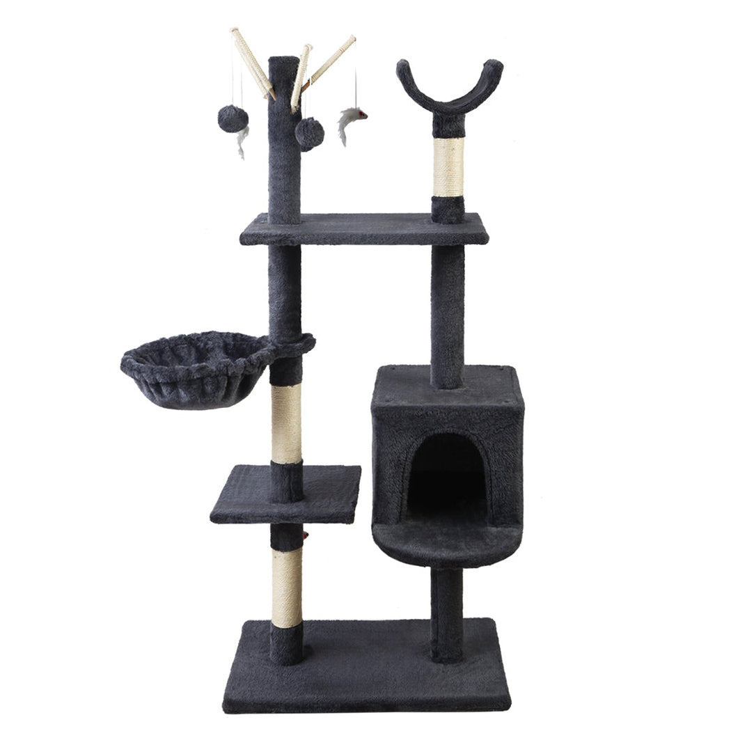 i.Pet Cat Tree 140cm Trees Scratching Post Scratcher Tower Condo House Furniture Wood i.Pet