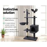 i.Pet Cat Tree 140cm Trees Scratching Post Scratcher Tower Condo House Furniture Wood i.Pet