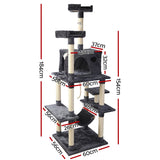 i.Pet Cat Tree 184cm Trees Scratching Post Scratcher Tower Condo House Furniture Wood i.Pet