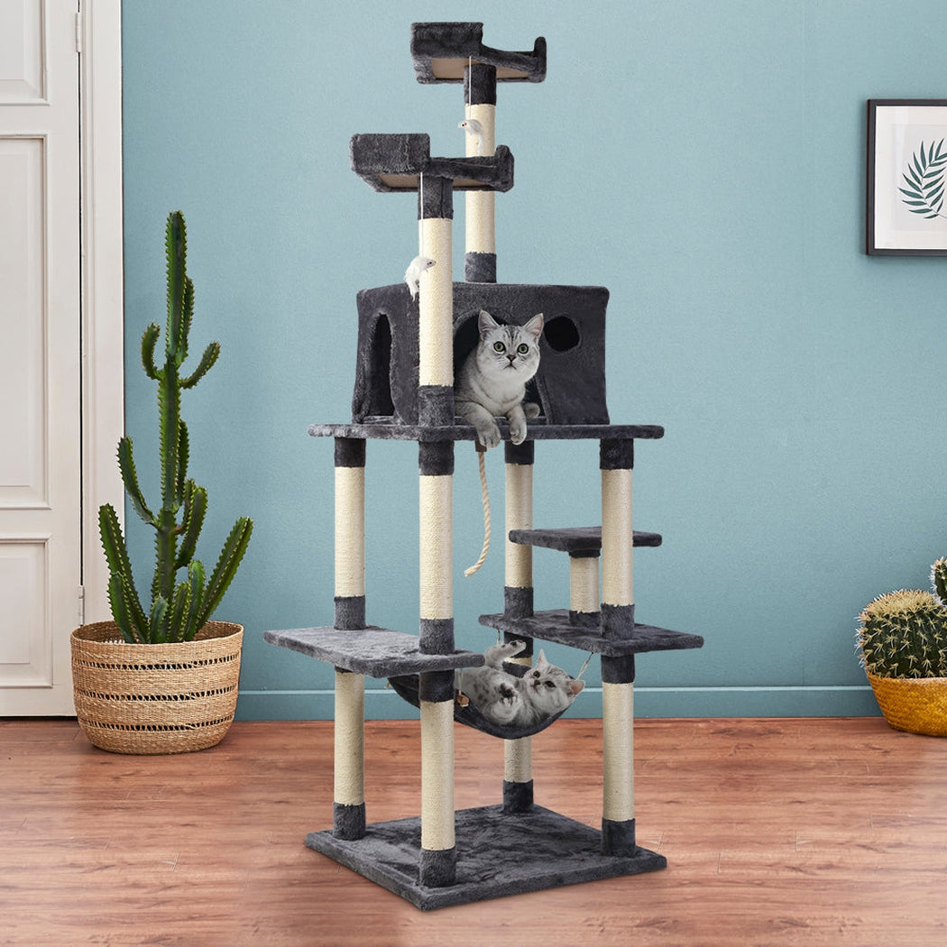 i.Pet Cat Tree 184cm Trees Scratching Post Scratcher Tower Condo House Furniture Wood i.Pet