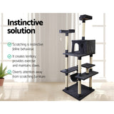 i.Pet Cat Tree 184cm Trees Scratching Post Scratcher Tower Condo House Furniture Wood i.Pet
