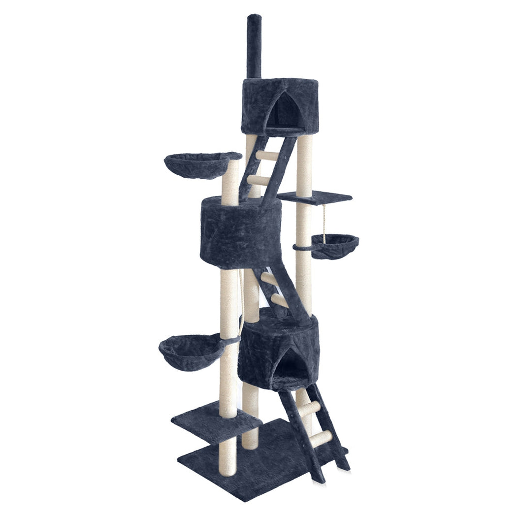 i.Pet Cat Tree 244cm Trees Scratching Post Scratcher Tower Condo House Furniture Wood i.Pet