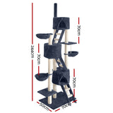 i.Pet Cat Tree 244cm Trees Scratching Post Scratcher Tower Condo House Furniture Wood i.Pet