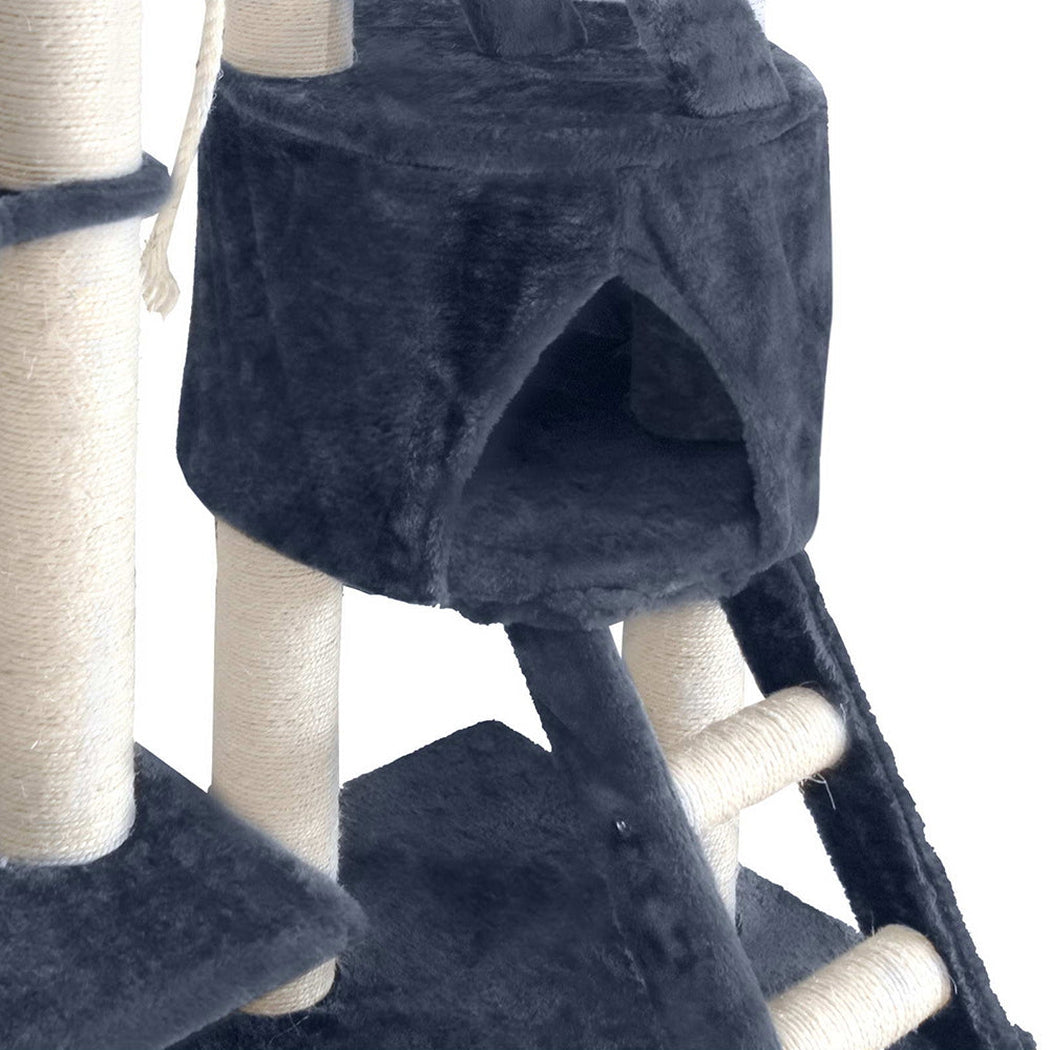i.Pet Cat Tree 244cm Trees Scratching Post Scratcher Tower Condo House Furniture Wood i.Pet