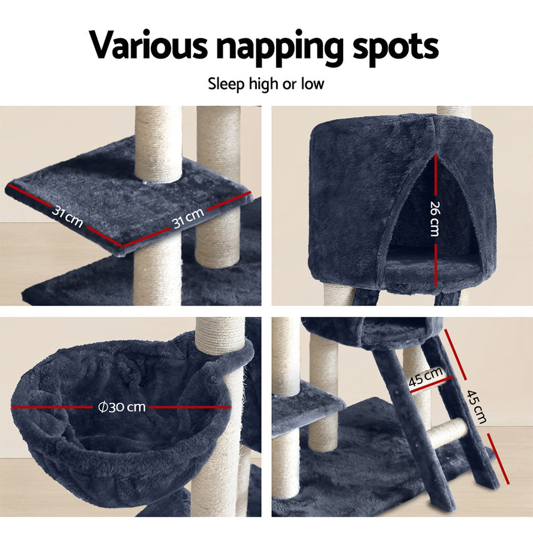 i.Pet Cat Tree 244cm Trees Scratching Post Scratcher Tower Condo House Furniture Wood i.Pet