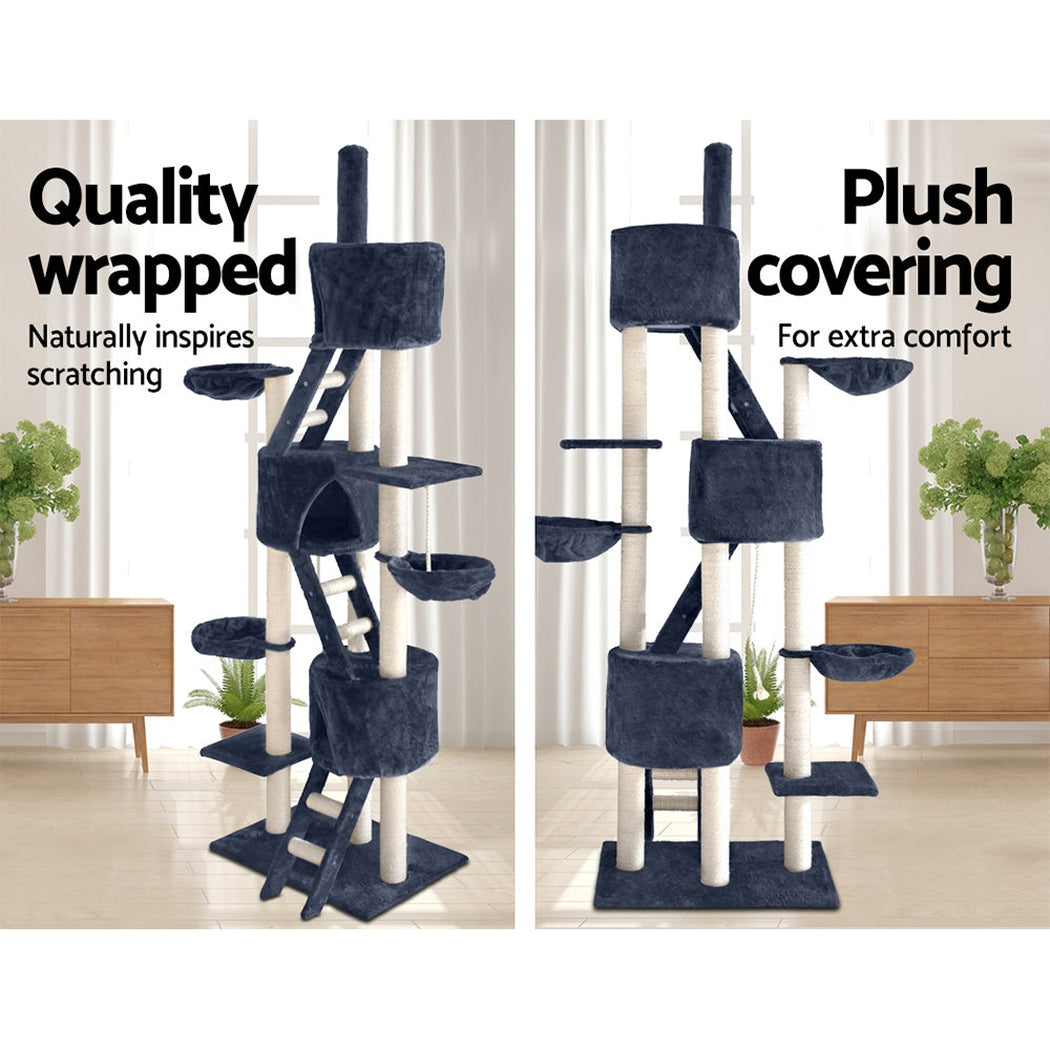 i.Pet Cat Tree 244cm Trees Scratching Post Scratcher Tower Condo House Furniture Wood i.Pet