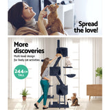 i.Pet Cat Tree 244cm Trees Scratching Post Scratcher Tower Condo House Furniture Wood i.Pet