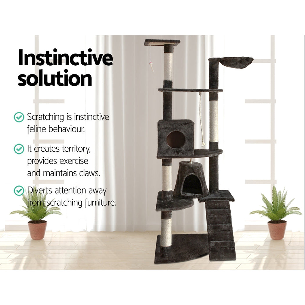 i.Pet Cat Tree 193cm Trees Scratching Post Scratcher Tower Condo House Furniture Wood i.Pet