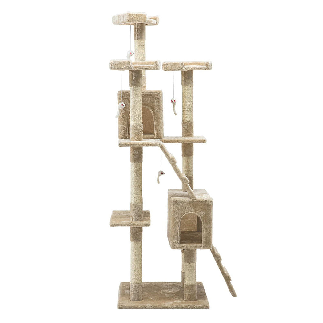 i.Pet Cat Tree 180cm Trees Scratching Post Scratcher Tower Condo House Furniture Wood Beige i.Pet