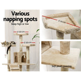 i.Pet Cat Tree 180cm Trees Scratching Post Scratcher Tower Condo House Furniture Wood Beige i.Pet