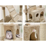 i.Pet Cat Tree 180cm Trees Scratching Post Scratcher Tower Condo House Furniture Wood Beige i.Pet