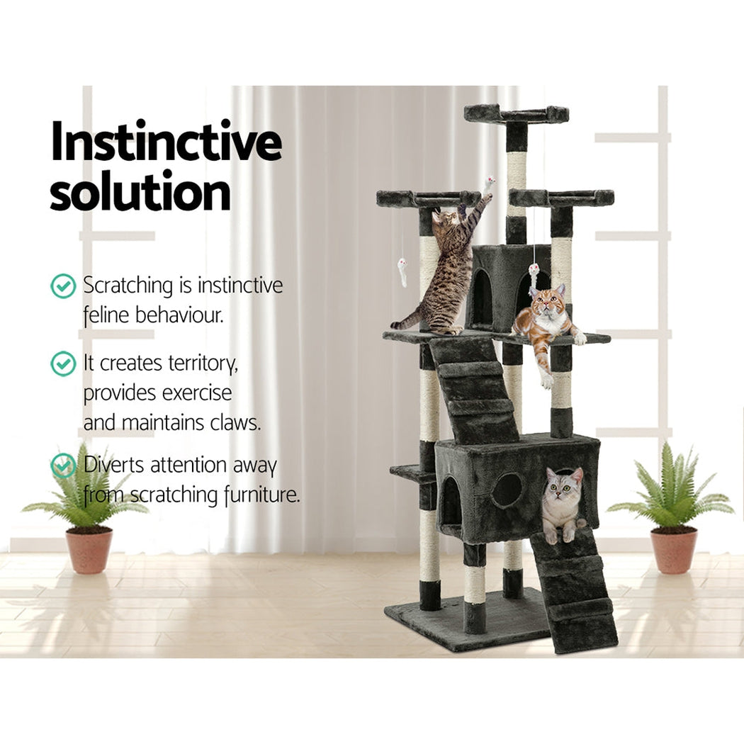 i.Pet Cat Tree 180cm Trees Scratching Post Scratcher Tower Condo House Furniture Wood i.Pet