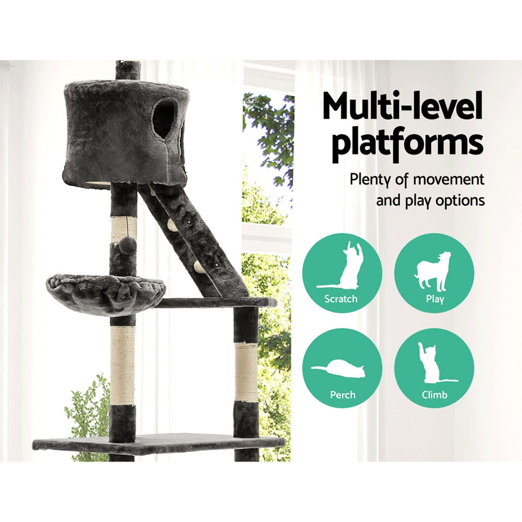 i.Pet Cat Tree 260cm Trees Scratching Post Scratcher Tower Condo House Furniture Wood i.Pet