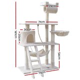 i.Pet Cat Tree 141cm Trees Scratching Post Scratcher Tower Condo House Furniture Wood Beige i.Pet