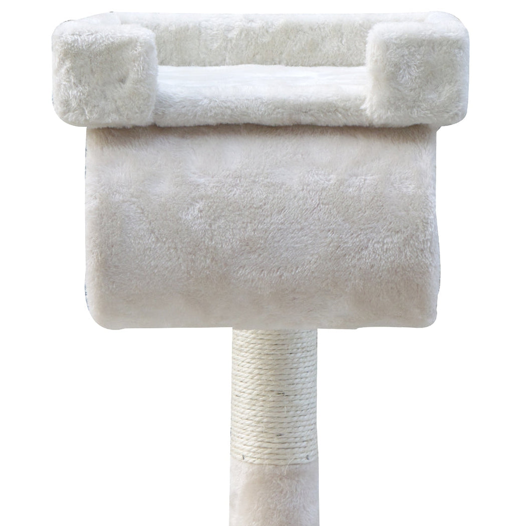 i.Pet Cat Tree 141cm Trees Scratching Post Scratcher Tower Condo House Furniture Wood Beige i.Pet