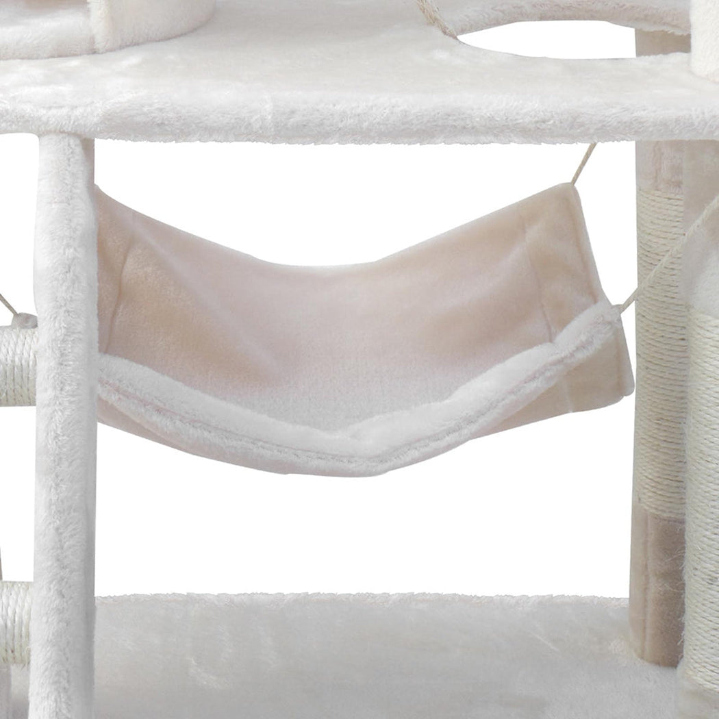 i.Pet Cat Tree 141cm Trees Scratching Post Scratcher Tower Condo House Furniture Wood Beige i.Pet