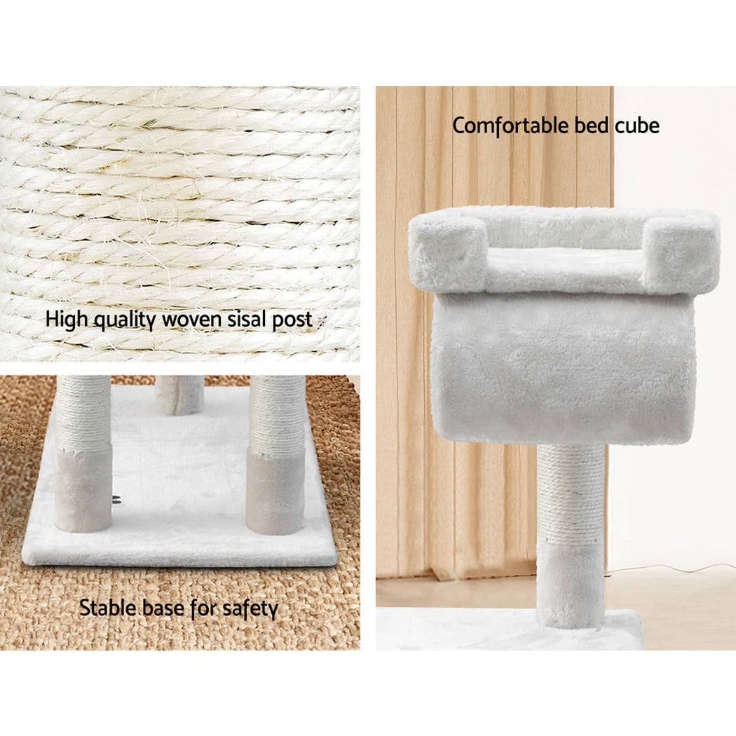i.Pet Cat Tree 141cm Trees Scratching Post Scratcher Tower Condo House Furniture Wood Beige i.Pet
