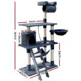 i.Pet Cat Tree 141cm Trees Scratching Post Scratcher Tower Condo House Furniture Wood i.Pet