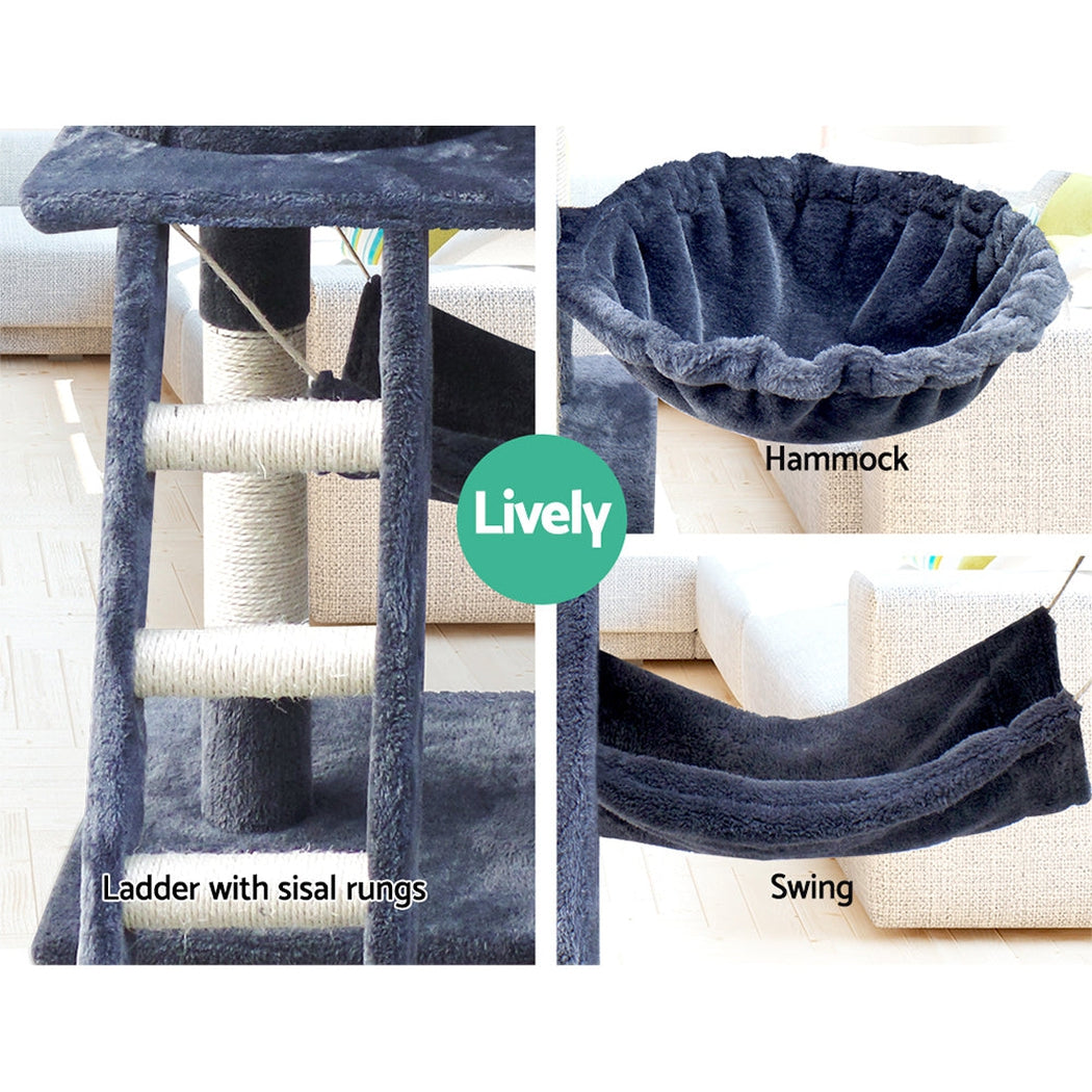 i.Pet Cat Tree 141cm Trees Scratching Post Scratcher Tower Condo House Furniture Wood i.Pet