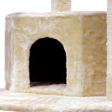 i.Pet Cat Tree 203cm Trees Scratching Post Scratcher Tower Condo House Furniture Wood Beige i.Pet