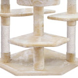 i.Pet Cat Tree 203cm Trees Scratching Post Scratcher Tower Condo House Furniture Wood Beige i.Pet