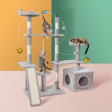 i.Pet Cat Tree Scratching Post Scratcher Tower Condo House Grey 135cm i.Pet