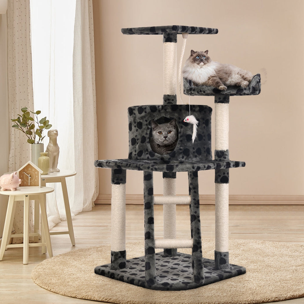 i.Pet Cat Tree 120cm Trees Scratching Post Scratcher Tower Condo House Furniture Wood 120cm i.Pet